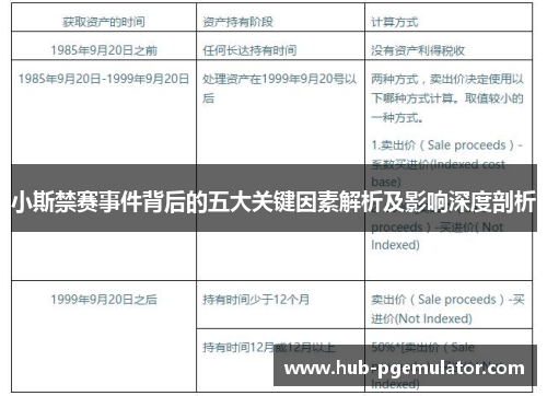 小斯禁赛事件背后的五大关键因素解析及影响深度剖析