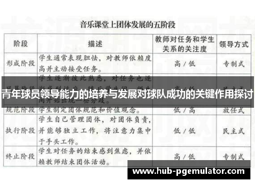 青年球员领导能力的培养与发展对球队成功的关键作用探讨