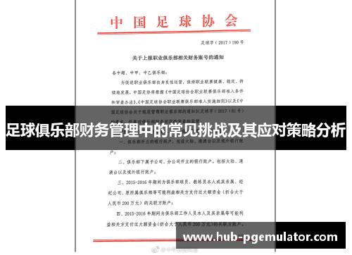 足球俱乐部财务管理中的常见挑战及其应对策略分析